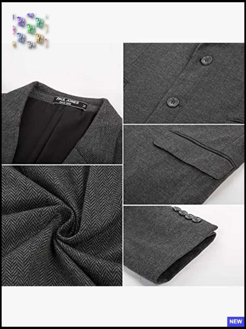 Herringbone Knit Blazer Lightweight Casual Sport Coat Elegant Business